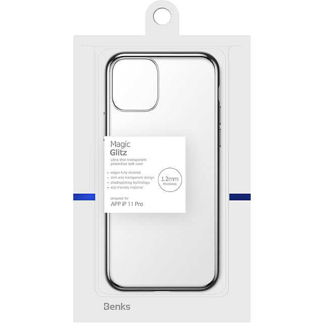 Apple iPhone 11 Pro Benks Magic Glitz Ultra-Thin Transparent Protective Soft Kapak Gümüş