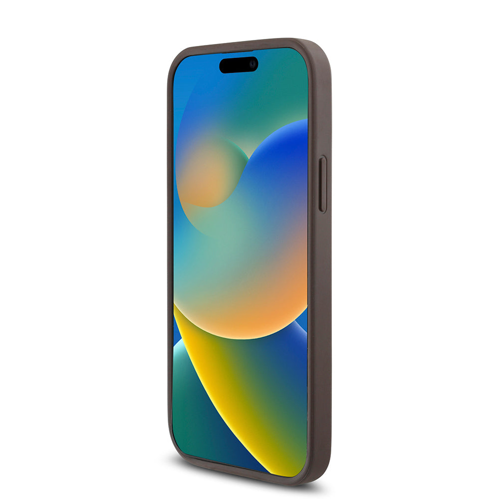 Apple iPhone 12 Pro Kılıf Guess Orjinal Lisanslı M-safe Şarj Özellikli 4G Desen Yazı Logolu Kapak Siyah