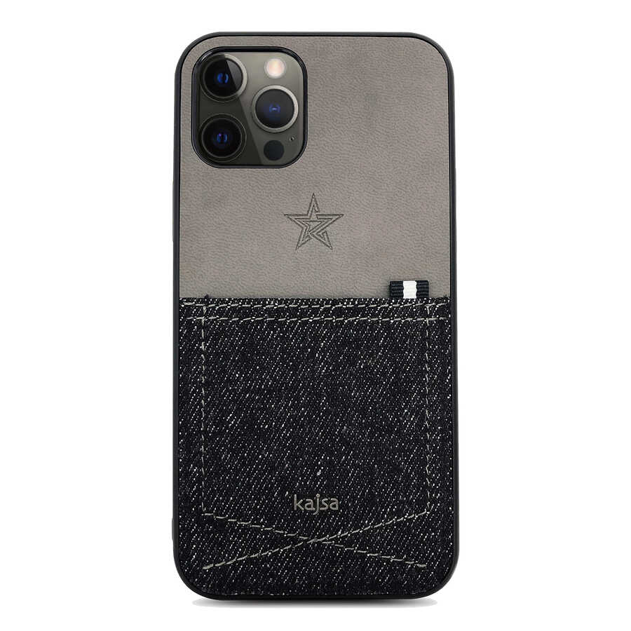 Apple iPhone 12 Pro Kılıf Kajsa Denim Kapak