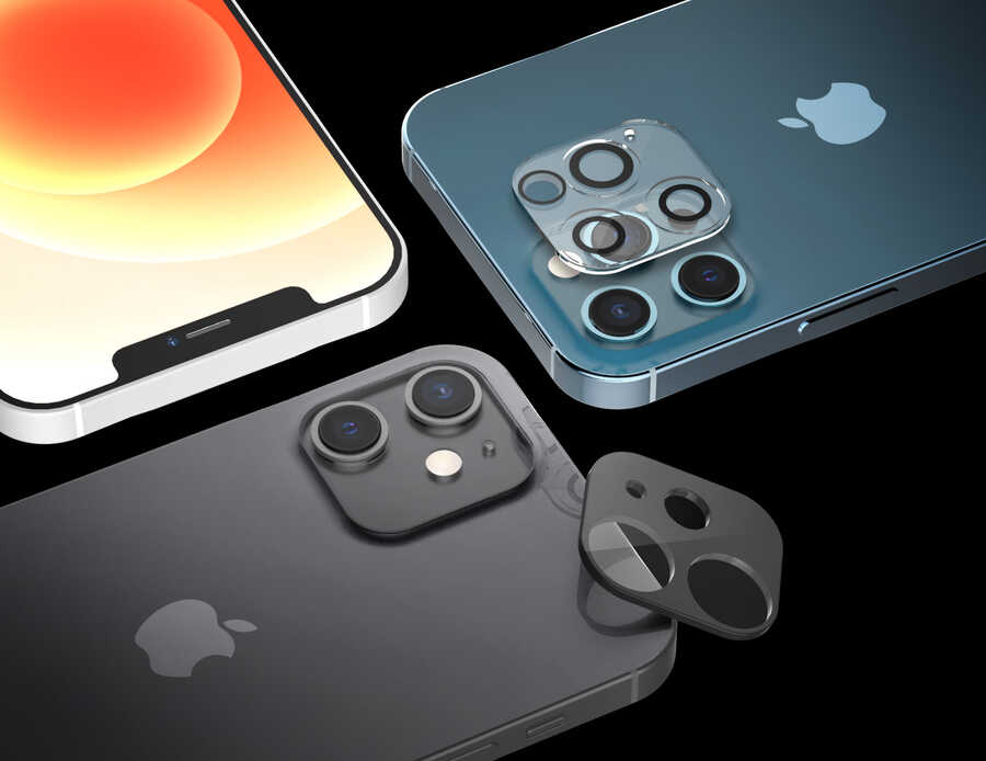 Apple iPhone 12 Pro Max Araree C-Subcore Temperli Kamera Koruyucu Renksiz