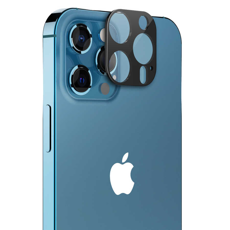 Apple iPhone 12 Pro Max Araree C-Subcore Temperli Kamera Koruyucu Siyah