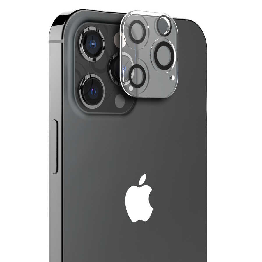 Apple iPhone 12 Pro Max Araree C-Subcore Temperli Kamera Koruyucu Renksiz