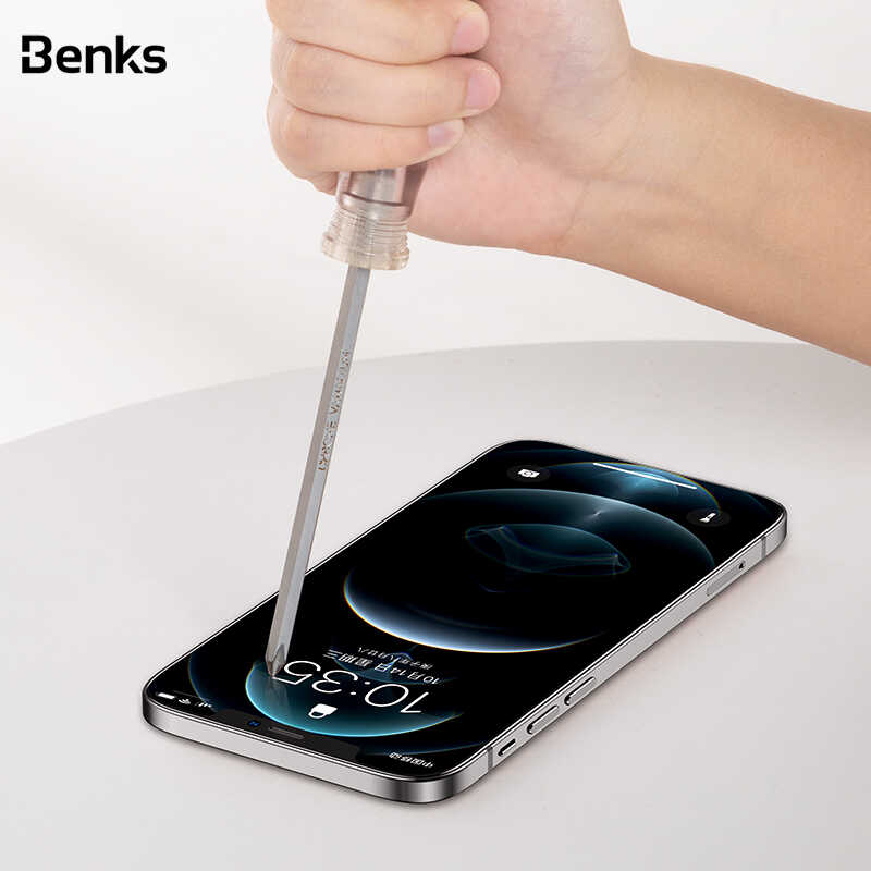 Apple iPhone 12 Pro Max Benks V Pro Plus Şeffaf Ekran Koruyucu Siyah