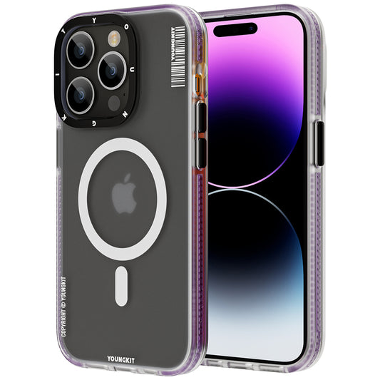 Apple iPhone 12 Pro Max Kılıf M-safe Şarj Özellikli Youngkit Jane Sand Serisi Kapak Siyah