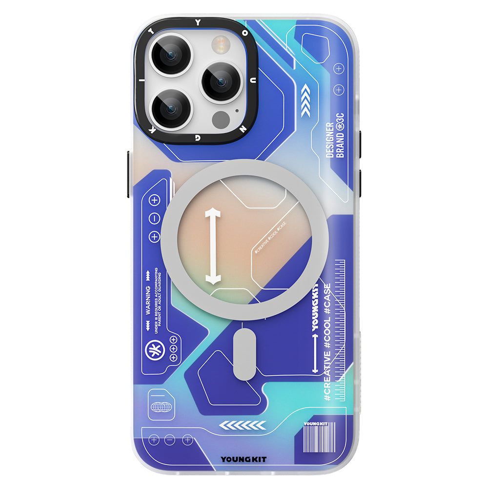Apple iPhone 12 Pro Max Kılıf M-safe Şarj Özellikli YoungKit Metaverse Serisi Kapak Beyaz