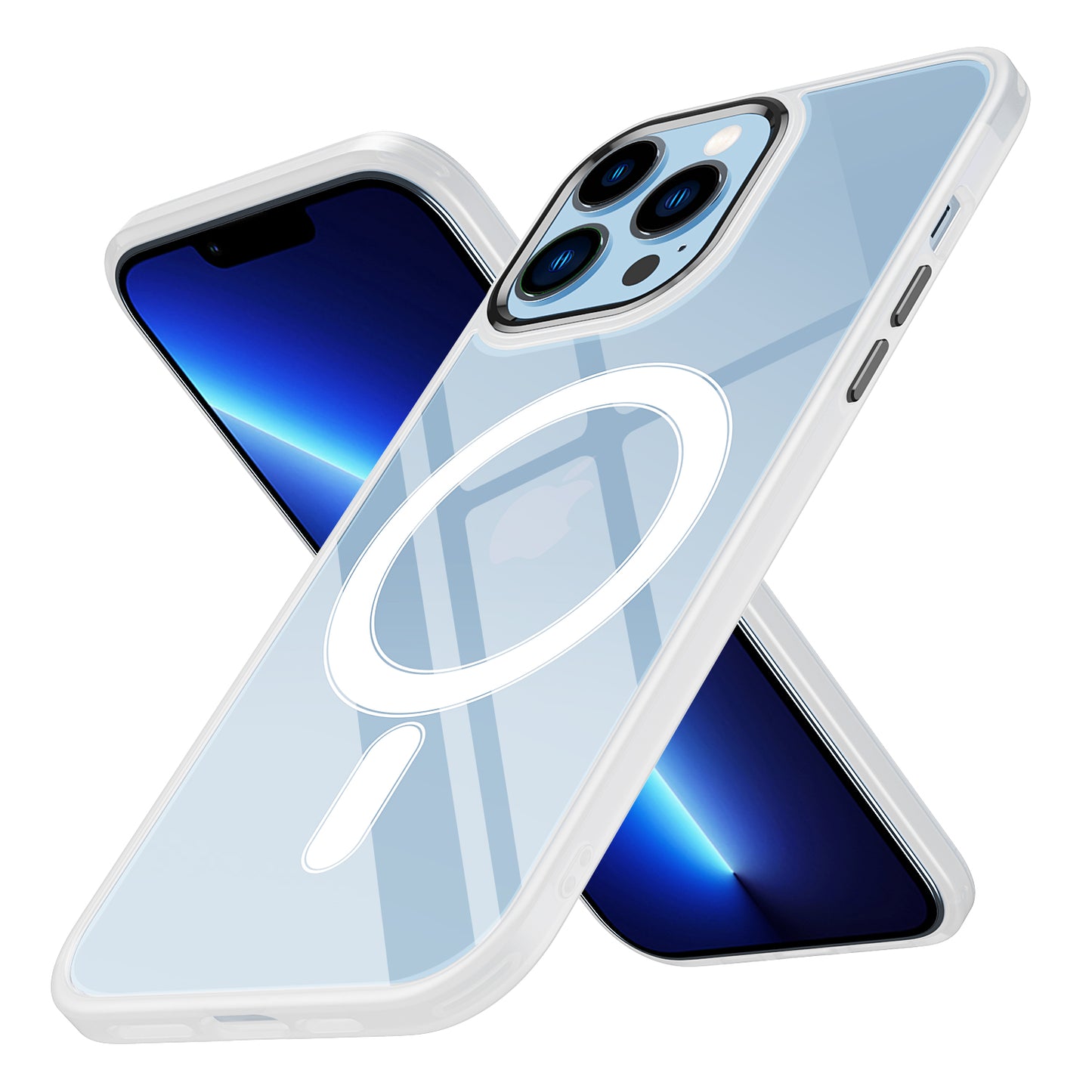 Apple iPhone 12 Pro Max Kılıf Wireless Şarj Özellikli Zore Krom M-safe Silikon Kapak