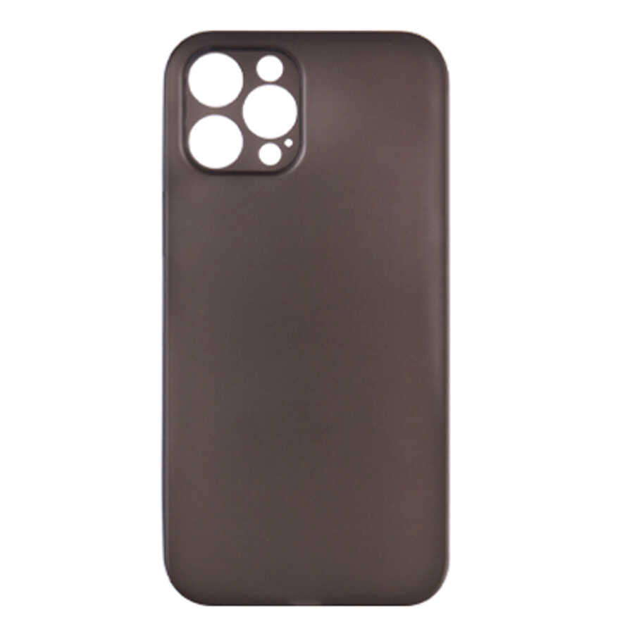 Apple iPhone 12 Pro Max Kılıf Wiwu Skin Nano PP Kapak Transparan Siyah
