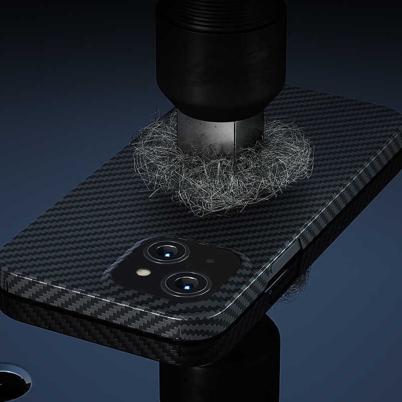 Apple iPhone 13 Kılıf M-safe Özellikli Karbon Fiber Benks Essential Kevlar Kapak Siyah