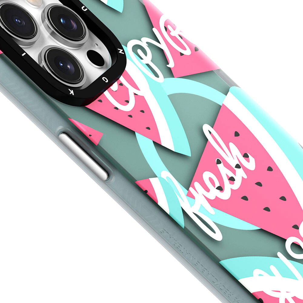 Apple iPhone 13 Kılıf M-safe Şarj Özellikli Yaz Meyvesi Desenli Youngkit Fruity Flavour Serisi Kapak Pembe