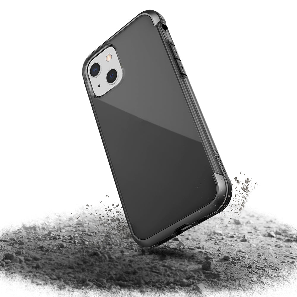 Apple iPhone 13 Kılıf Raptic Air Serisi Airbag Tasarımlı Metal Köşelikli Şeffaf Kapak Siyah