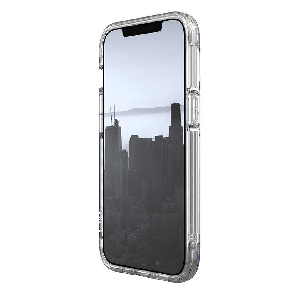 Apple iPhone 13 Kılıf Raptic Air Serisi Airbag Tasarımlı Metal Köşelikli Şeffaf Kapak Kırmızı
