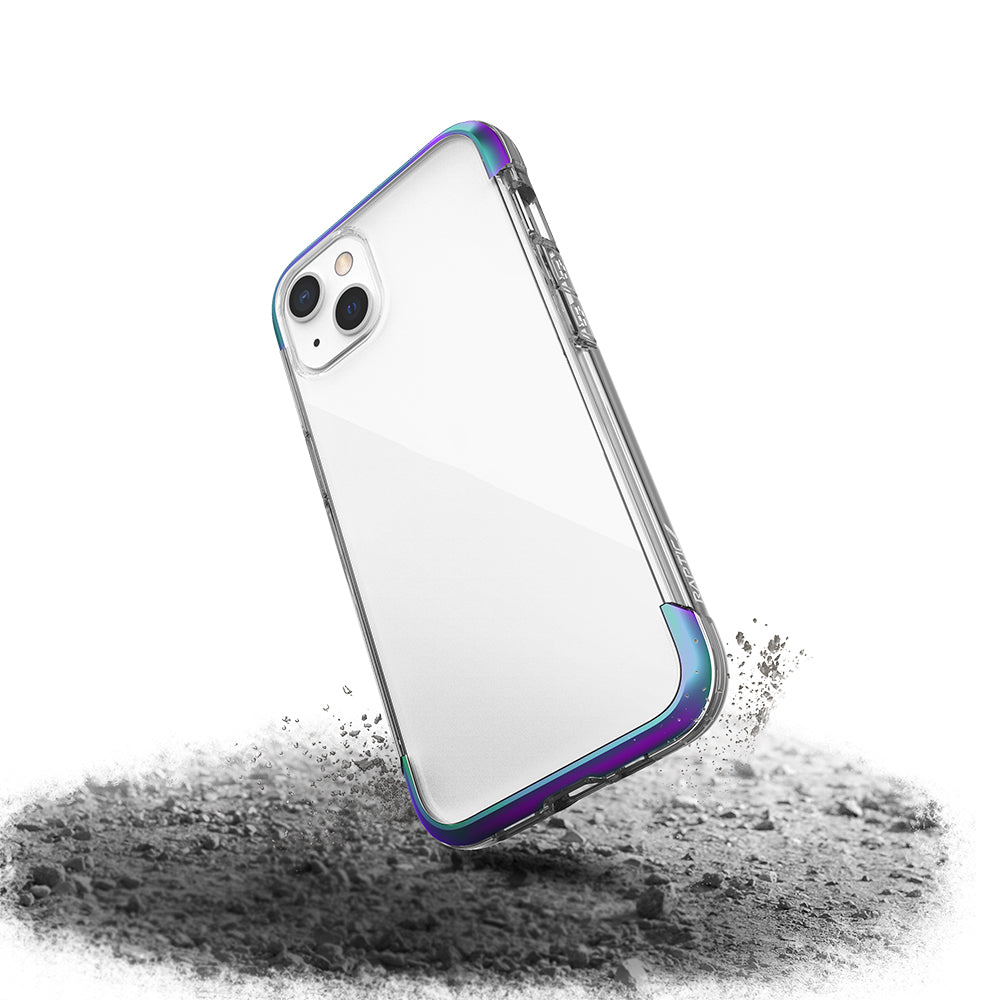 Apple iPhone 13 Kılıf Raptic Air Serisi Airbag Tasarımlı Metal Köşelikli Şeffaf Kapak Siyah