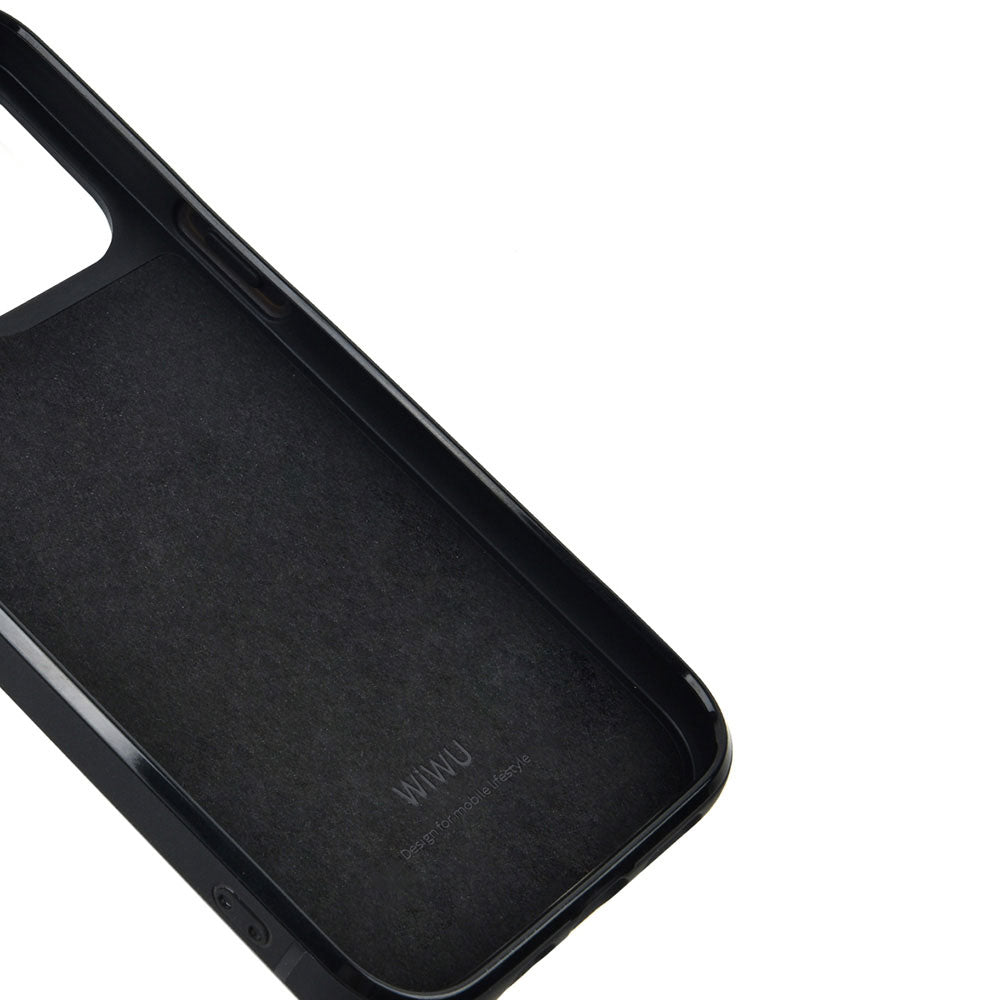 Apple iPhone 13 Kılıf Wiwu Croco Pattern Calfskin Orjinal Deri Kapak Yeşil