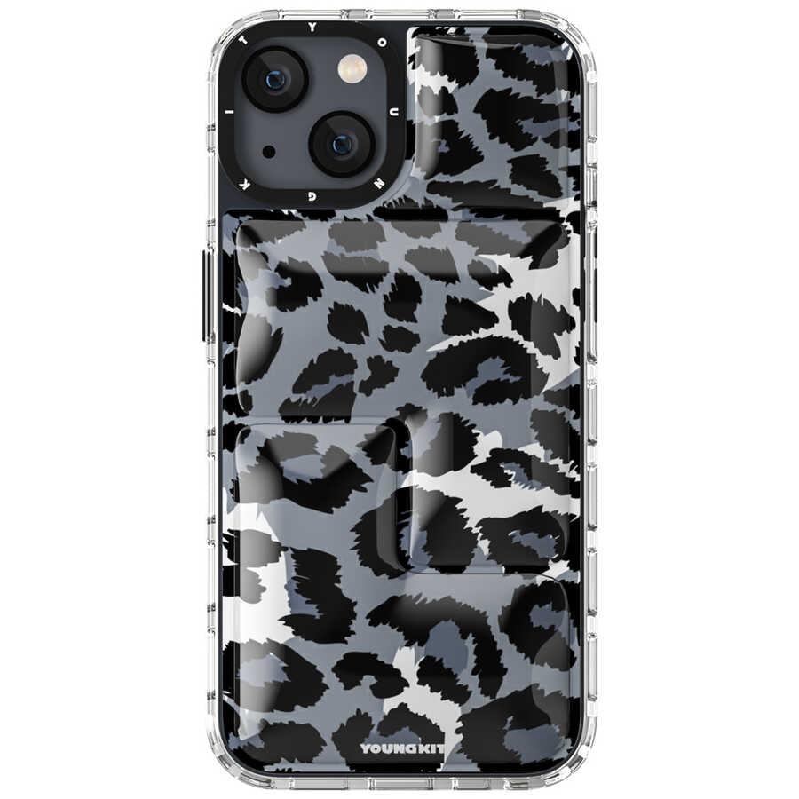 Apple iPhone 13 Kılıf YoungKit Leopard Article Serisi Kapak Mavi
