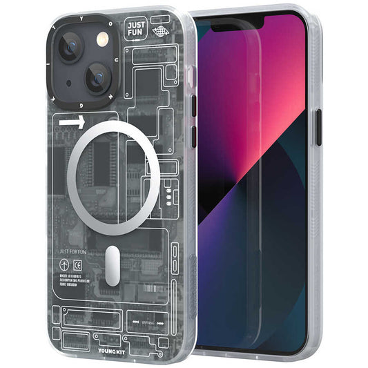 Apple iPhone 13 Kılıf YoungKit Technology Serisi Kapak Mavi