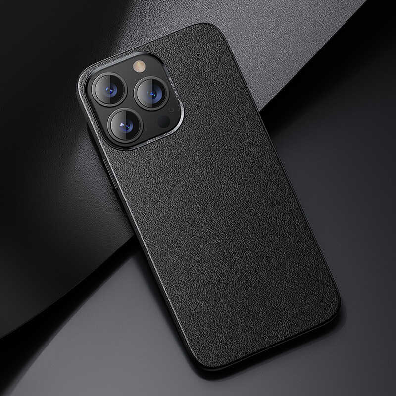 Apple iPhone 13 Pro Kılıf Benks Magnetic Hakiki Deri Kılıf Siyah