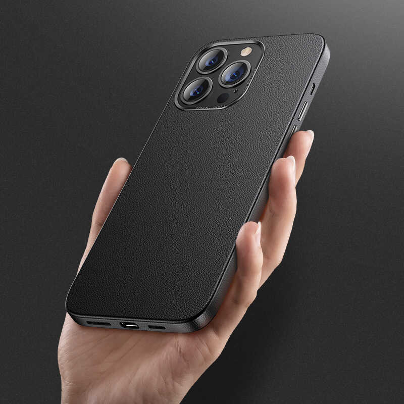 Apple iPhone 13 Pro Kılıf Benks Magnetic Hakiki Deri Kılıf Siyah