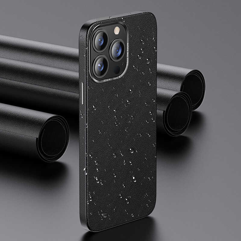 Apple iPhone 13 Pro Kılıf Benks Magnetic Hakiki Deri Kılıf Siyah