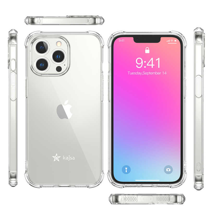 Apple iPhone 13 Pro Kılıf Kajsa Transparent Kapak Renksiz