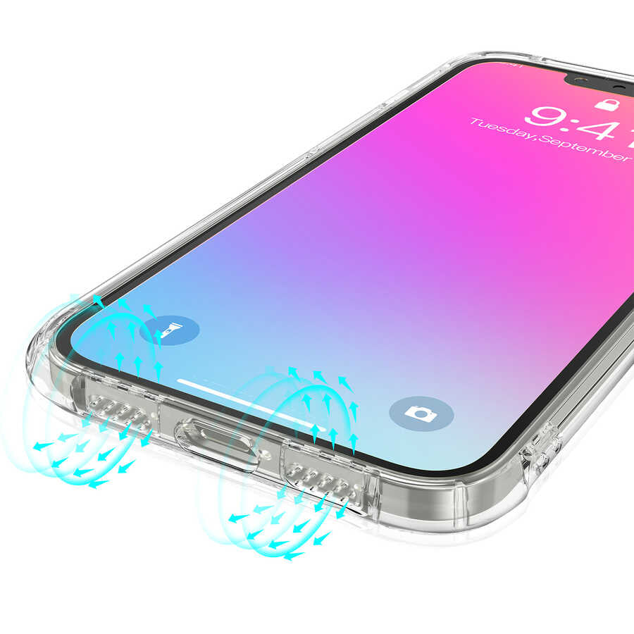Apple iPhone 13 Pro Kılıf Kajsa Transparent Kapak Renksiz