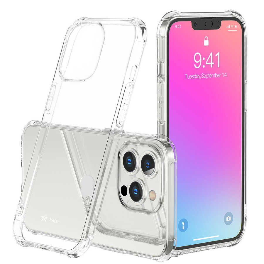 Apple iPhone 13 Pro Kılıf Kajsa Transparent Kapak Renksiz