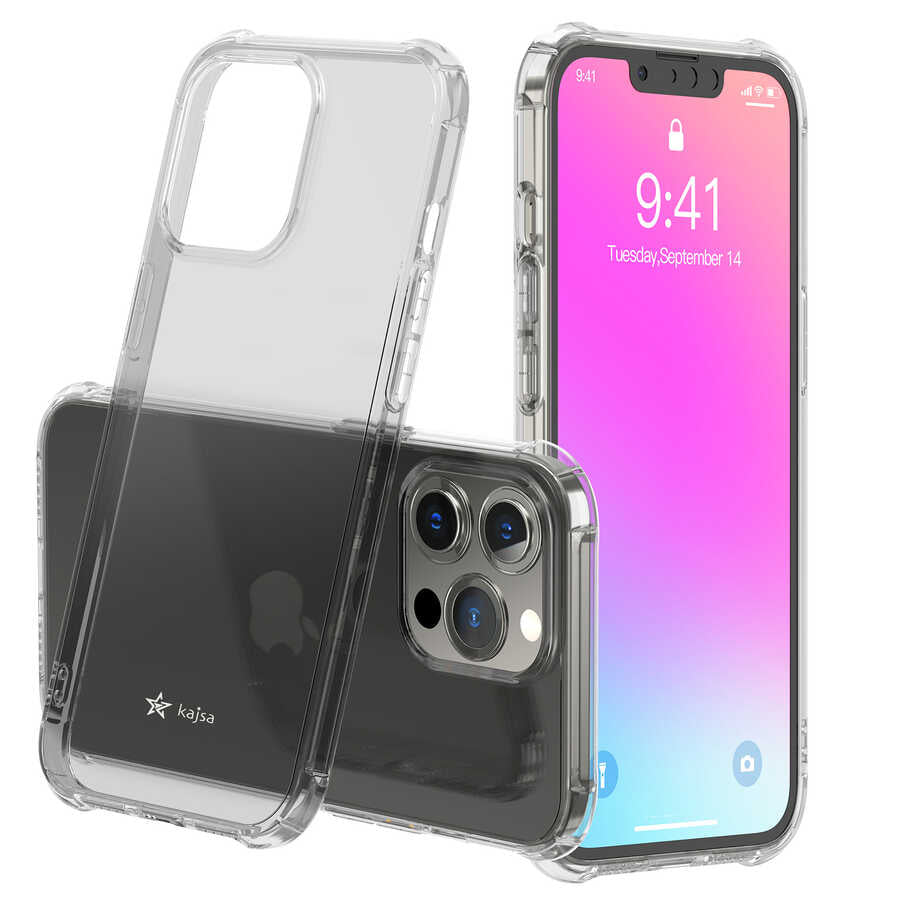 Apple iPhone 13 Pro Kılıf Kajsa Transparent Kapak Renksiz