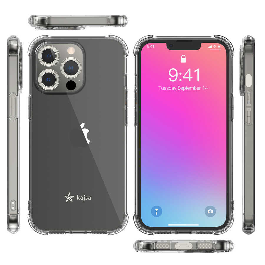 Apple iPhone 13 Pro Kılıf Kajsa Transparent Kapak Renksiz
