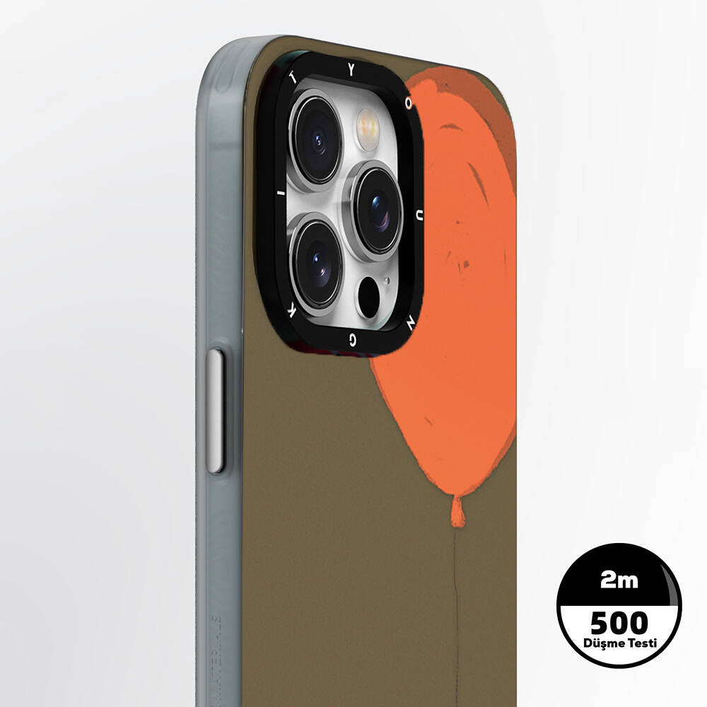 Apple iPhone 13 Pro Kılıf M-safe Şarj Özellikli Youngkit Orange Serisi Flying Balloon Kapak Turuncu