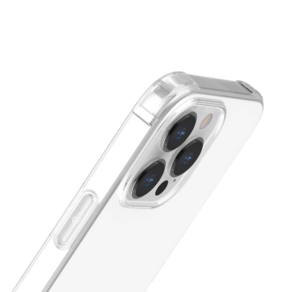Apple iPhone 13 Pro Max Kılıf Airbagli Şeffaf Darbe Emici Silikon Tasarımlı Recci Clarity Serisi Kapak Şeffaf