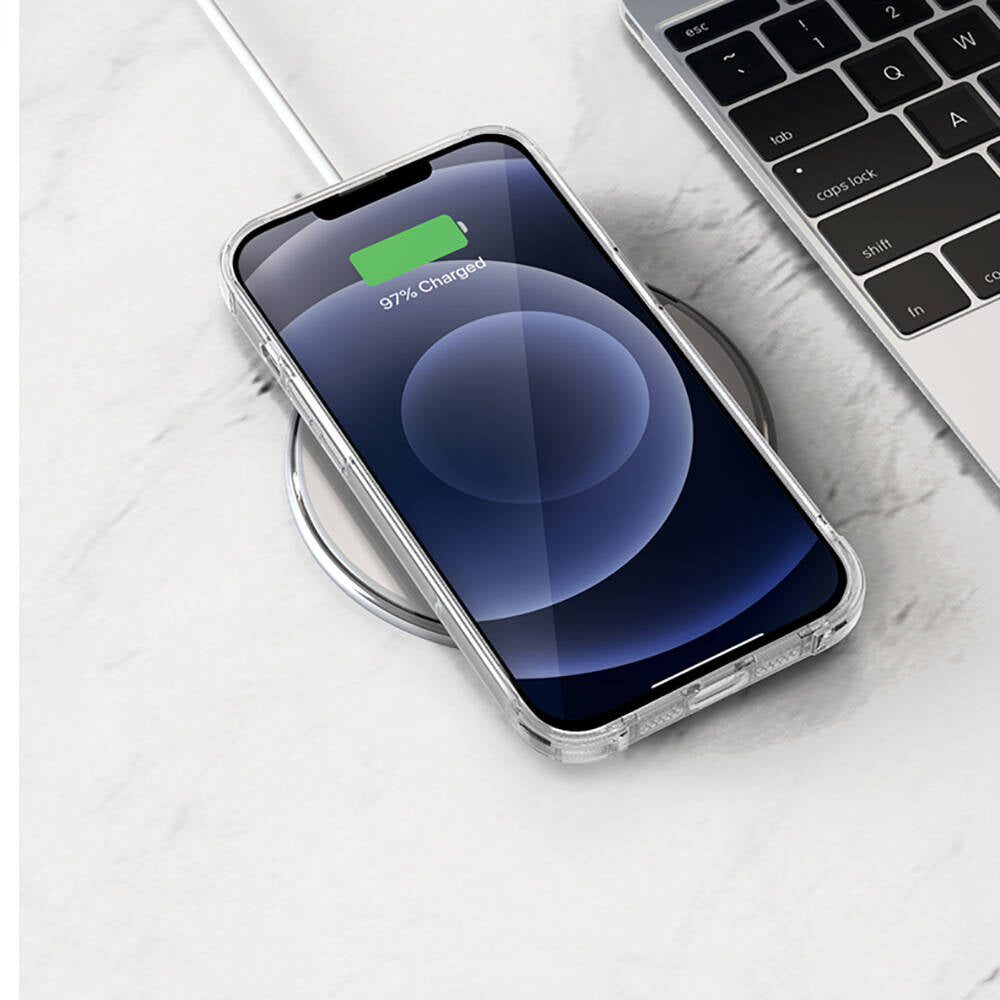 Apple iPhone 13 Pro Max Kılıf Airbagli Şeffaf Darbe Emici Silikon Tasarımlı Recci Clarity Serisi Kapak Şeffaf
