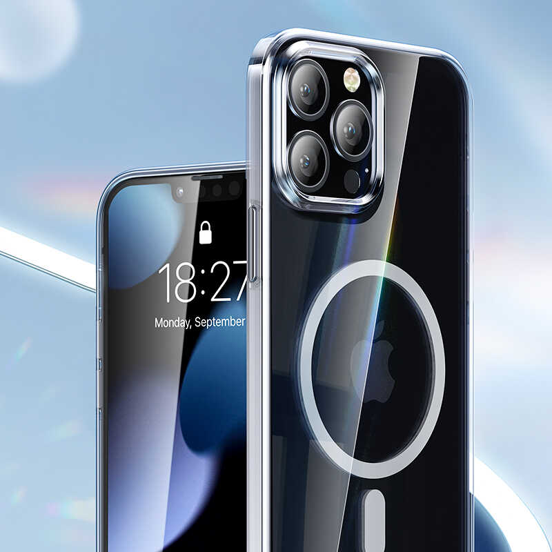Apple iPhone 13 Pro Max Kılıf Benks Crystal Series With Magnetic Clear Kapak Renksiz