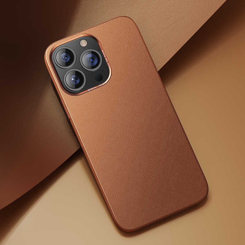 Apple iPhone 13 Pro Max Kılıf Benks Magnetic Hakiki Deri Kılıf Siyah