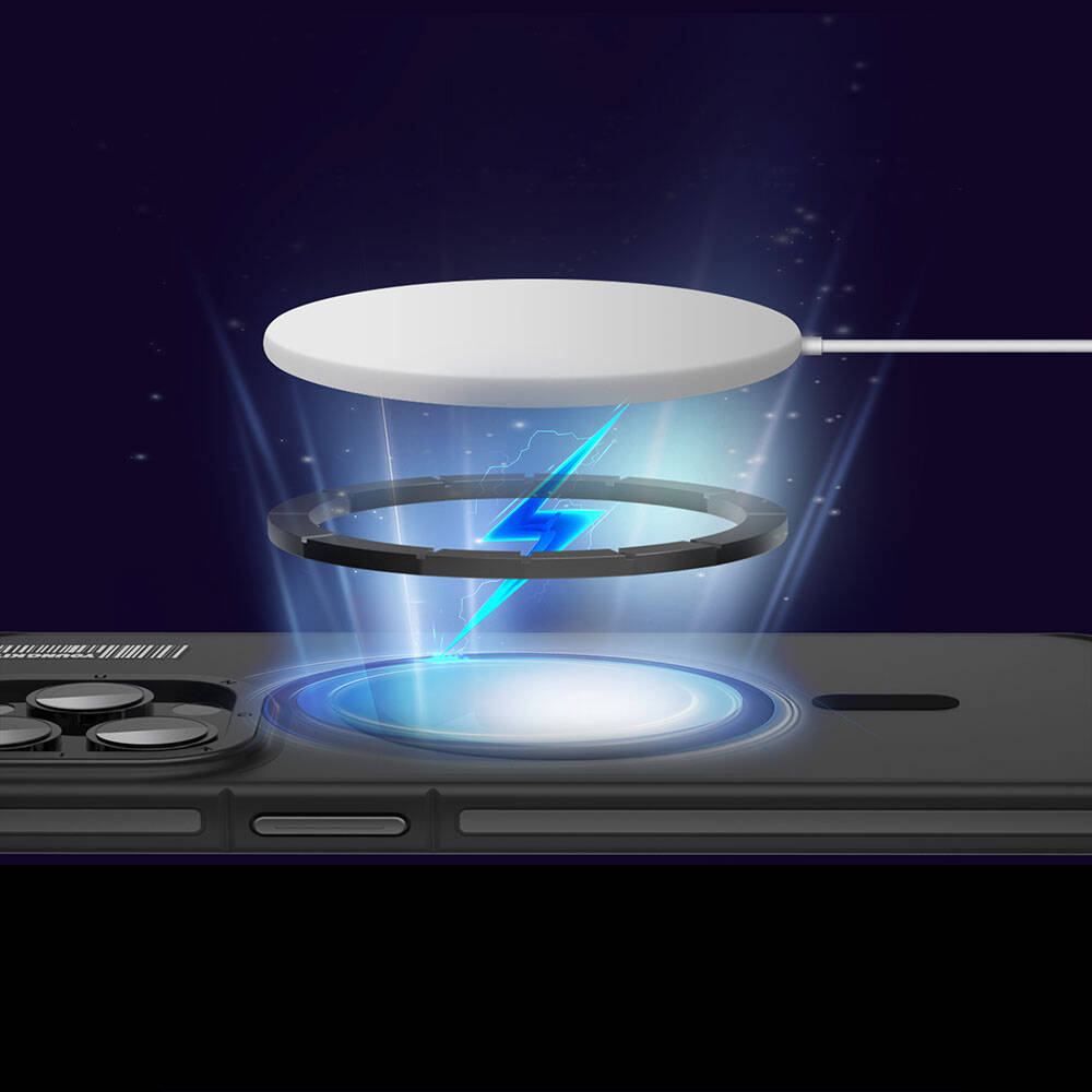 Apple iPhone 13 Pro Max Kılıf M-safe Şarj Özellikli Youngkit Rock Sand Serisi Kapak Mavi