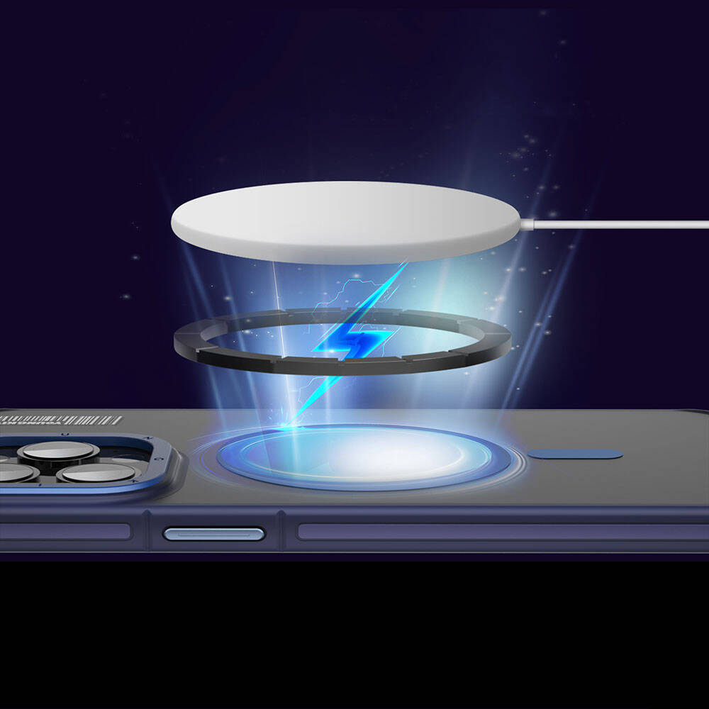 Apple iPhone 13 Pro Max Kılıf M-safe Şarj Özellikli Youngkit Rock Sand Serisi Kapak Siyah