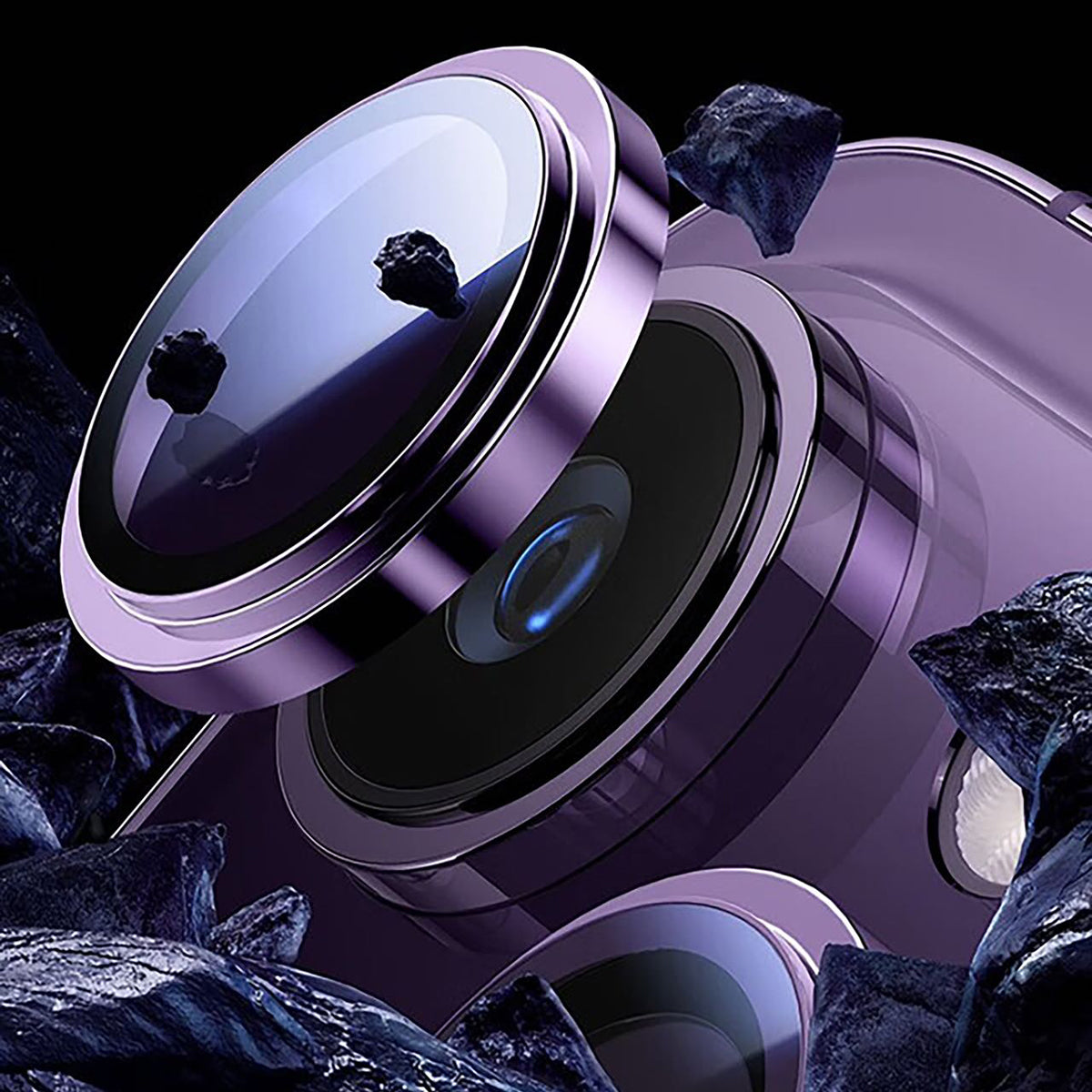 Apple iPhone 14 Go Des CL-10 Kamera Lens Koruyucu Mor