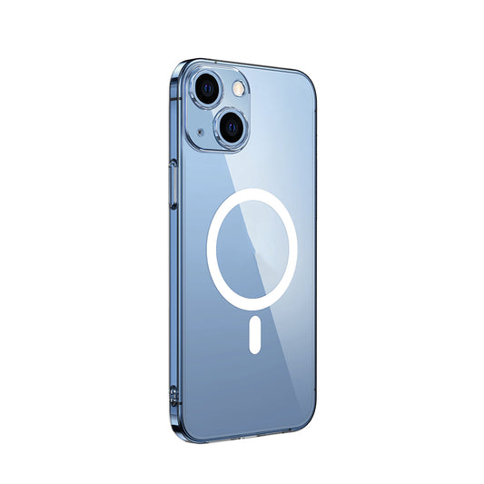 Apple iPhone 14 Kamera Korumalı M-Safe Şarj Özellikli Şeffaf Zore London Sert PC Kapak