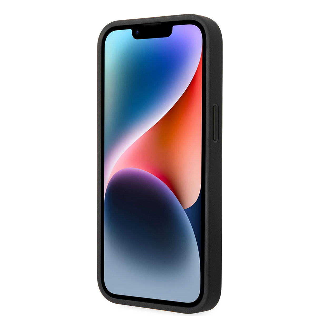Apple iPhone 14 Kılıf BMW M-safe Şarj Özellikli PU Deri 3 Renkli Logolu Dizayn Kapak Siyah