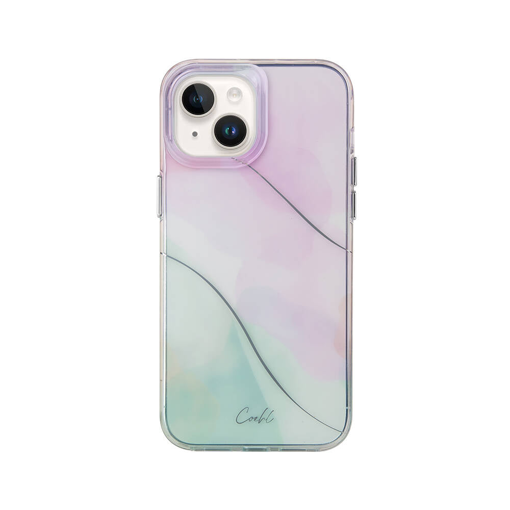 Apple iPhone 14 Kılıf Dalgalı Çizgi Desenli Coehl Palette Kapak Lila