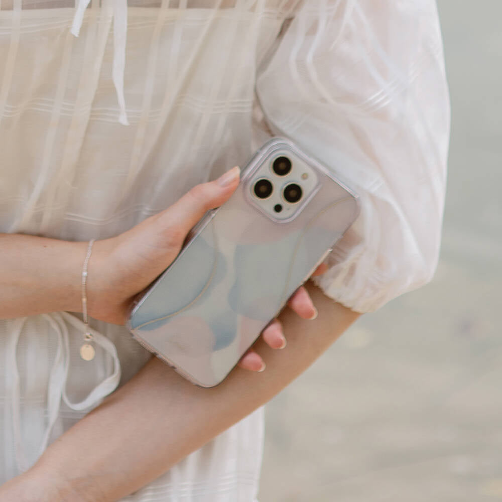 Apple iPhone 14 Kılıf Dalgalı Çizgi Desenli Coehl Palette Kapak Lila