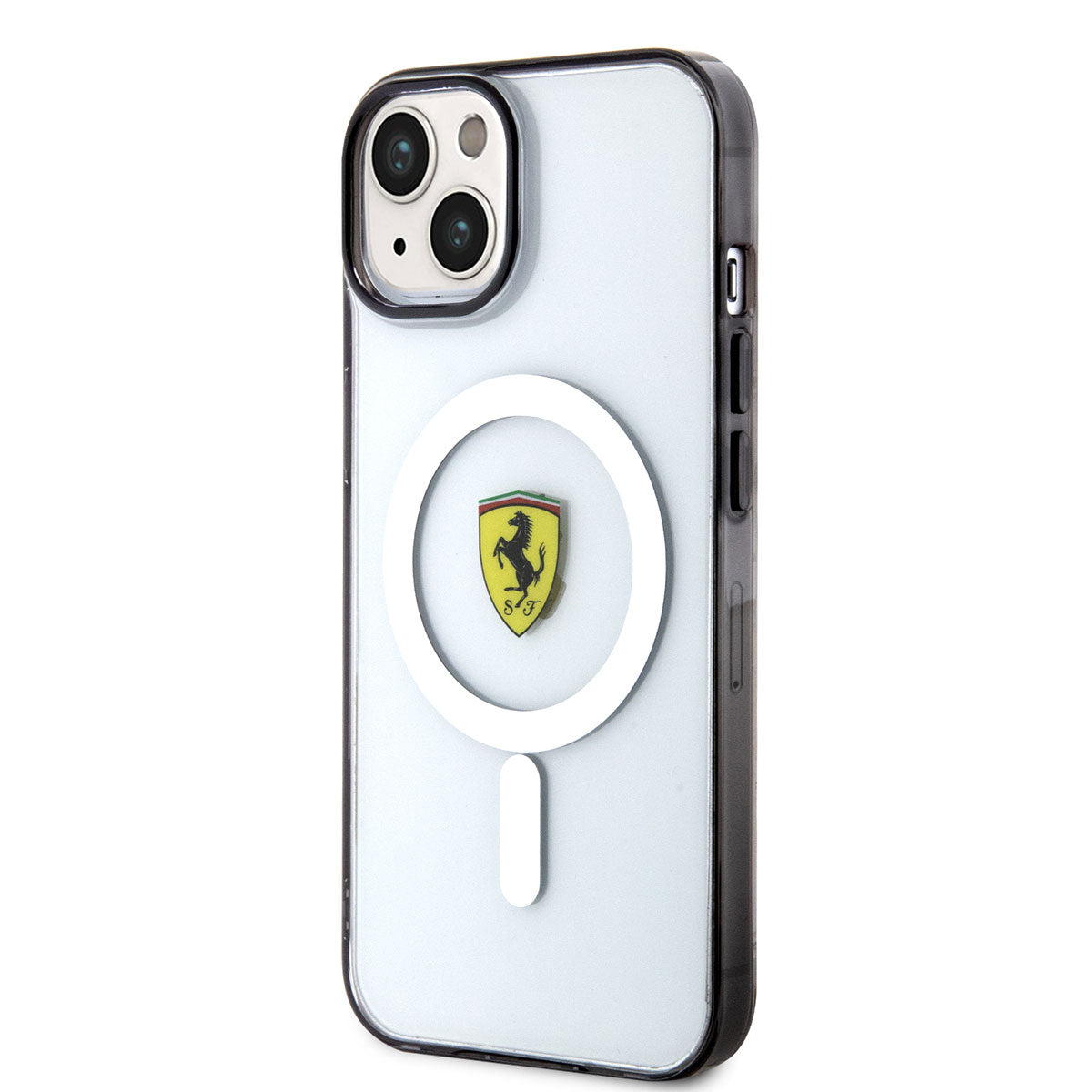 Apple iPhone 14 Kılıf Ferrari M-safe Şarj Özellikli Transparan Dizayn Kapak Renksiz