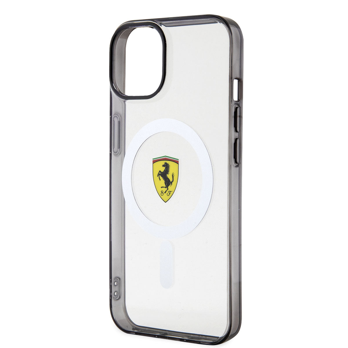 Apple iPhone 14 Kılıf Ferrari M-safe Şarj Özellikli Transparan Dizayn Kapak Renksiz