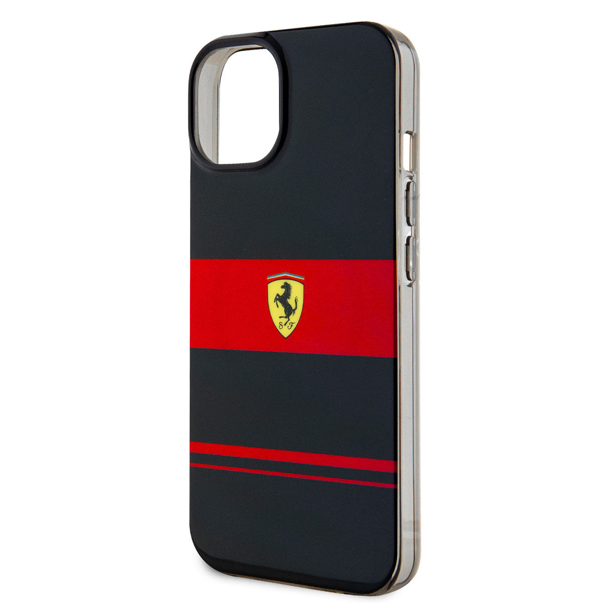 Apple iPhone 14 Kılıf Ferrari Orjinal Lisanslı M-safe Şarj Özellikli Yatay Çizgili Dizayn Kapak Siyah