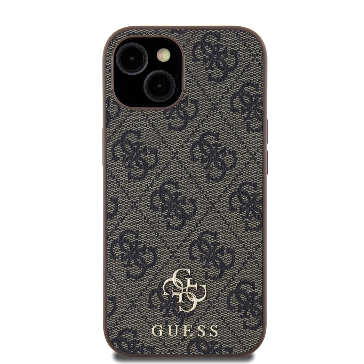 Apple iPhone 14 Kılıf Guess Orjinal Lisanslı M-safe Şarj Özellikli Small 4G Classic Kapak Kahverengi