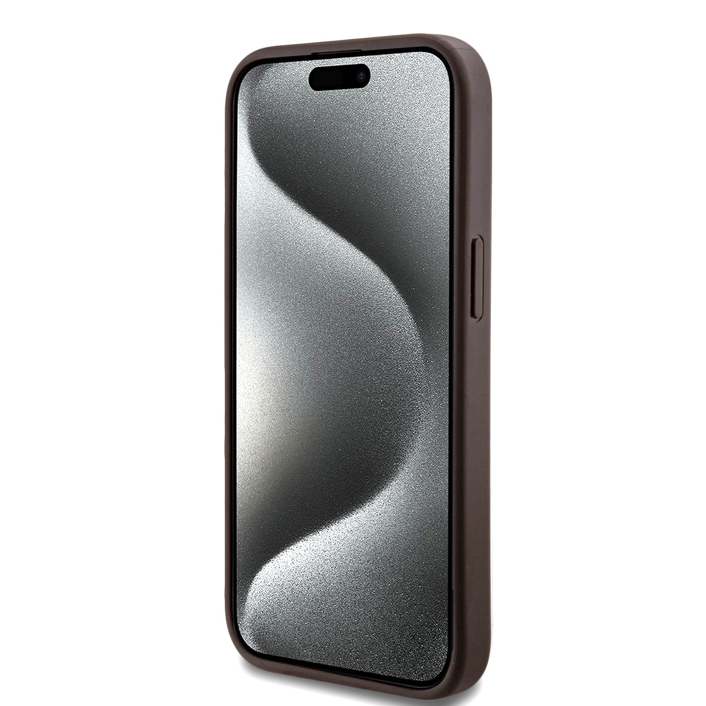 Apple iPhone 14 Kılıf Guess Orjinal Lisanslı M-safe Şarj Özellikli Small 4G Classic Kapak Kahverengi