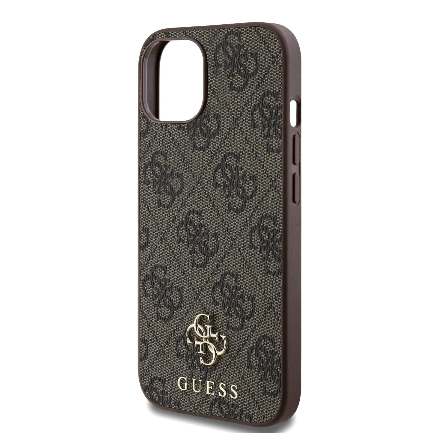 Apple iPhone 14 Kılıf Guess Orjinal Lisanslı M-safe Şarj Özellikli Small 4G Classic Kapak Kahverengi