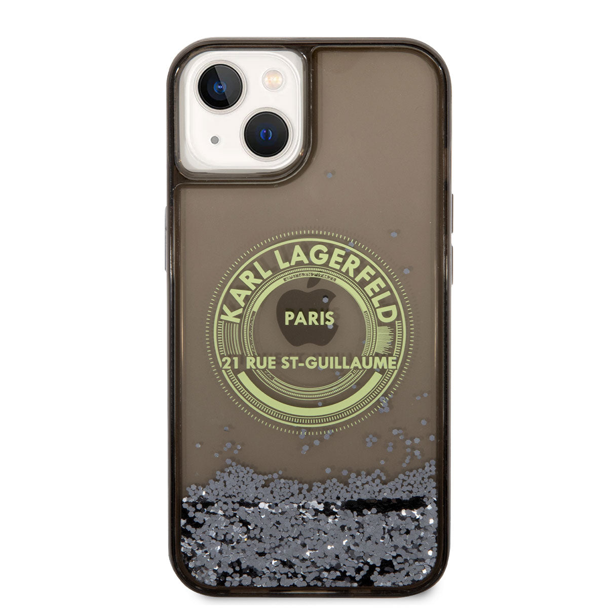 Apple iPhone 14 Kılıf Karl Lagerfeld Sıvılı Simli RSG Dizayn Kapak Pembe