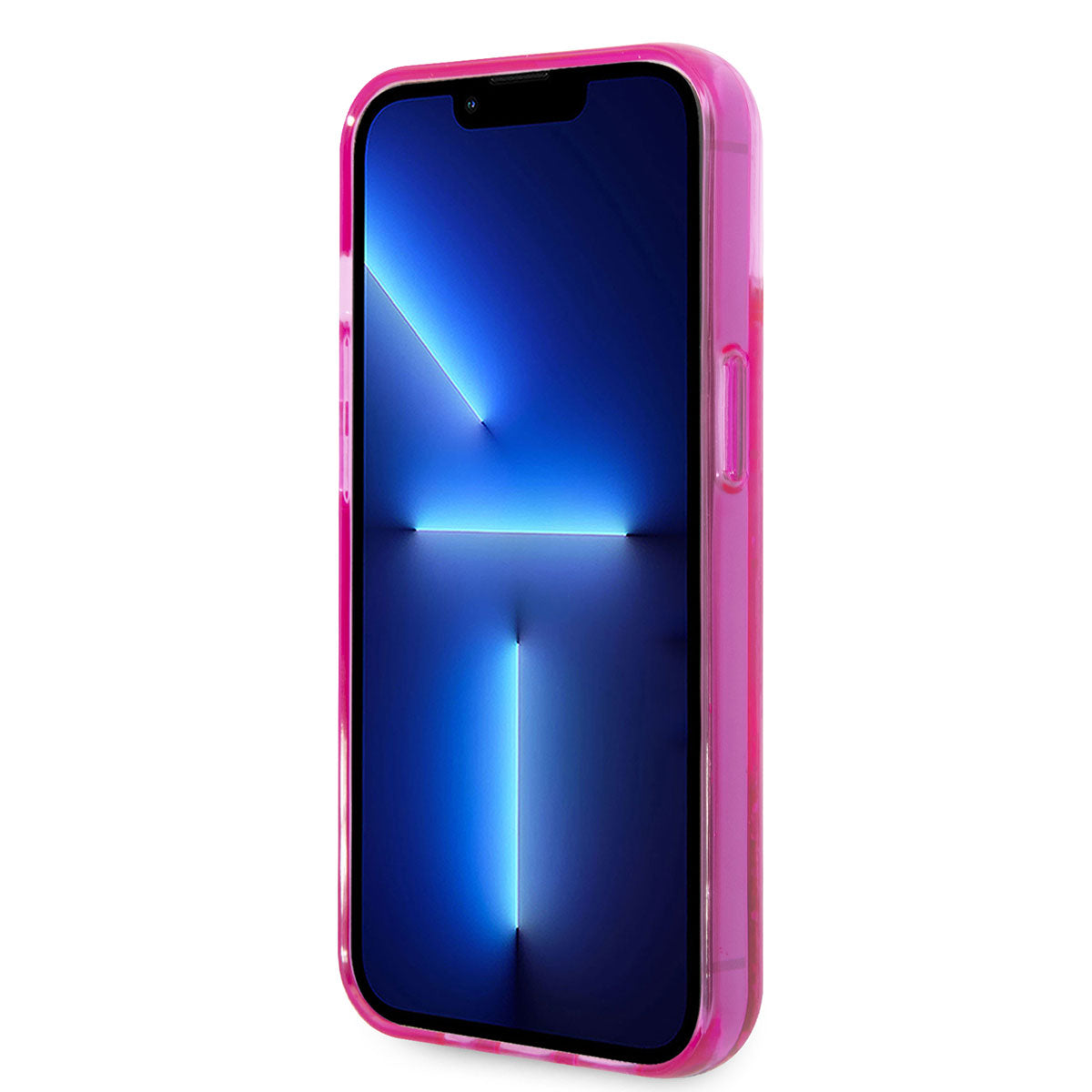 Apple iPhone 14 Kılıf Karl Lagerfeld Sıvılı Simli RSG Dizayn Kapak Pembe