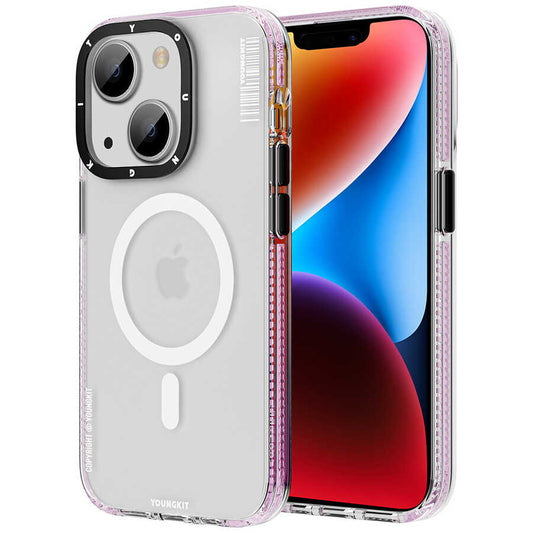 Apple iPhone 14 Kılıf M-safe Şarj Özellikli Youngkit Jane Sand Serisi Kapak Siyah