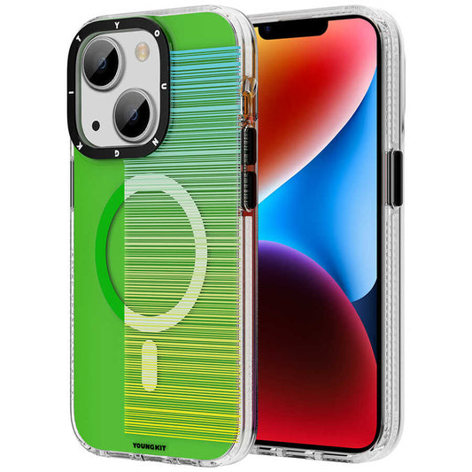 Apple iPhone 14 Kılıf M-safe Şarj Özellikli Youngkit Pure Serisi Kapak Gri