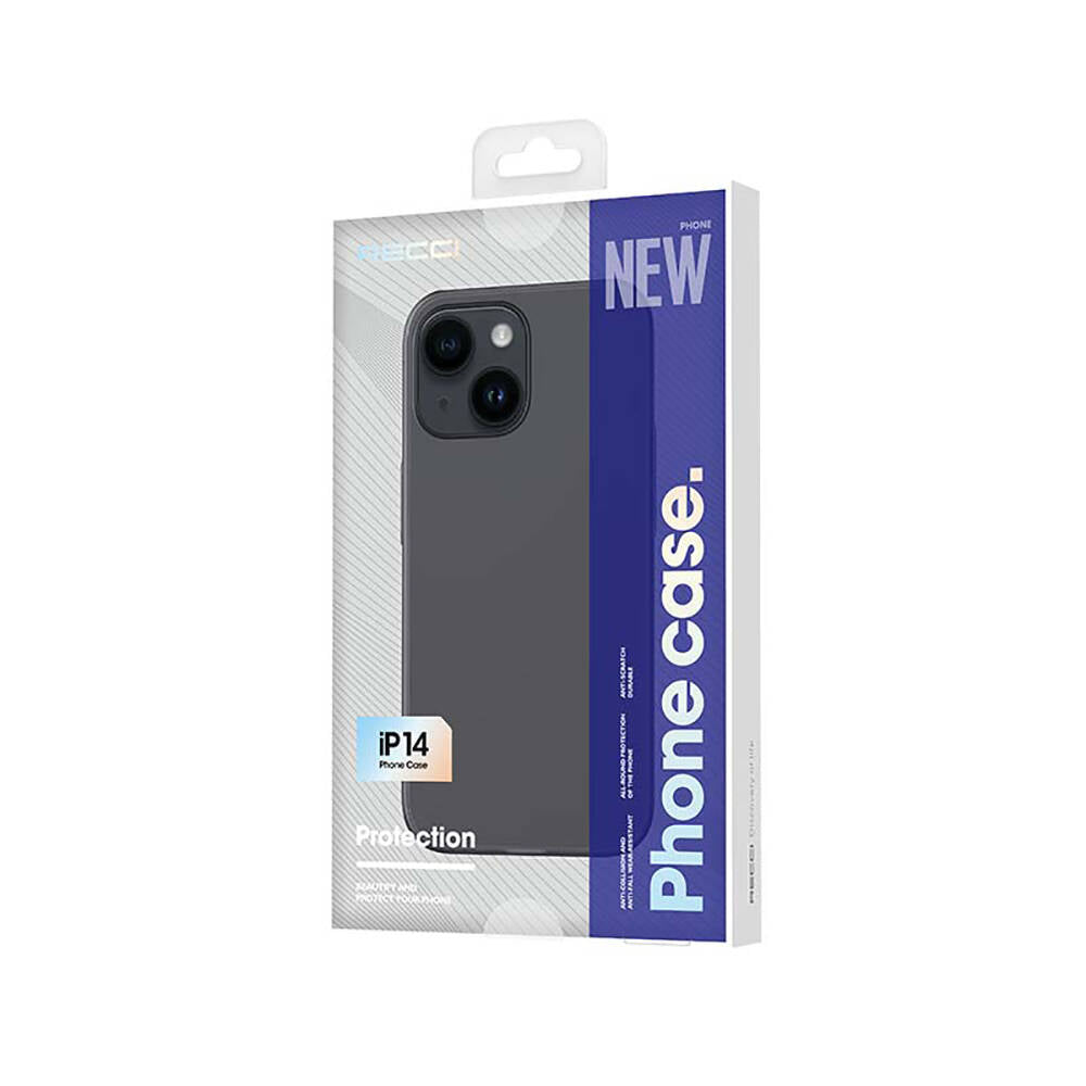 Apple iPhone 14 Kılıf Ultra İnce Mat PC Arka Yüzey Recci Elite Serisi Kapak Gri